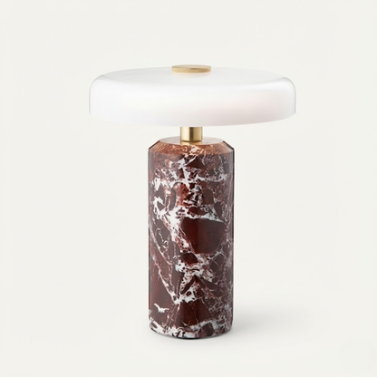 Oslo Modern Mushroom Lamp in Marble and Glass