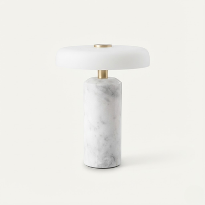 Oslo Modern Mushroom Lamp in Marble and Glass