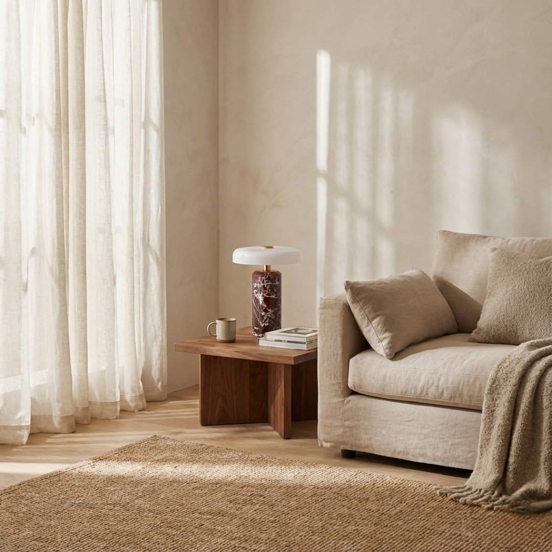 Oslo Modern Mushroom Lamp in Marble and Glass