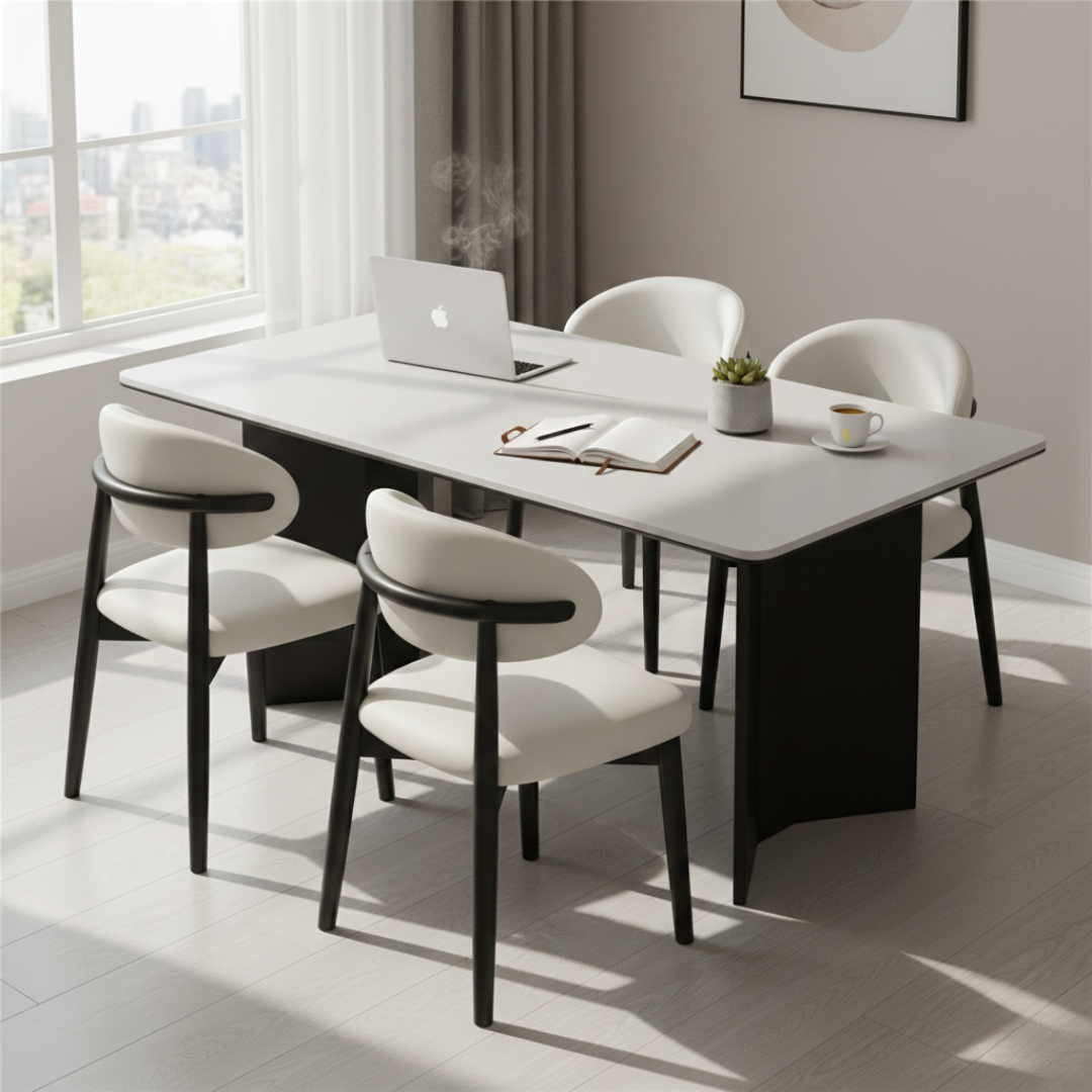 Oslo Nordic Light Luxury Solid Wood Rock Plate Dining