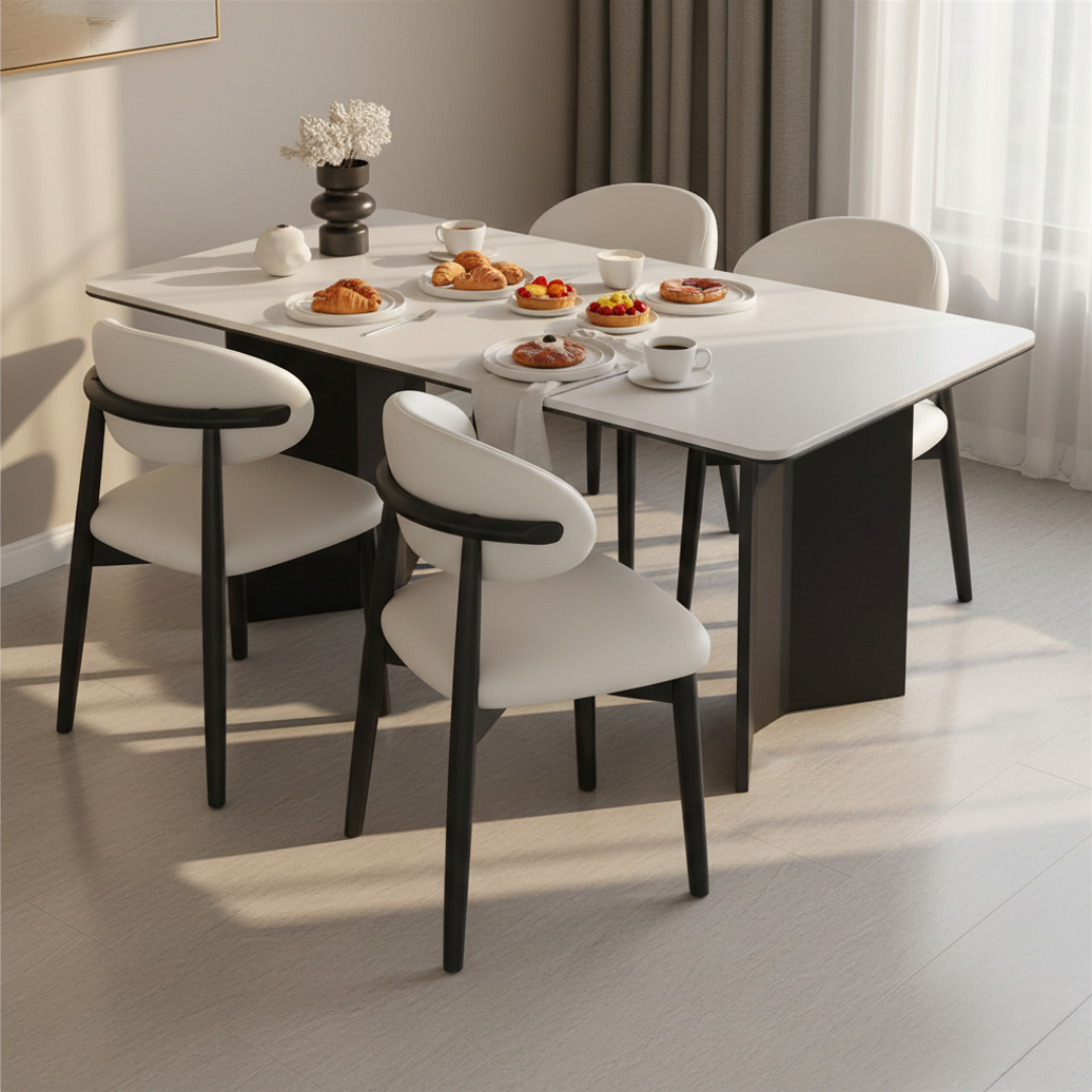 Oslo Nordic Light Luxury Solid Wood Rock Plate Dining