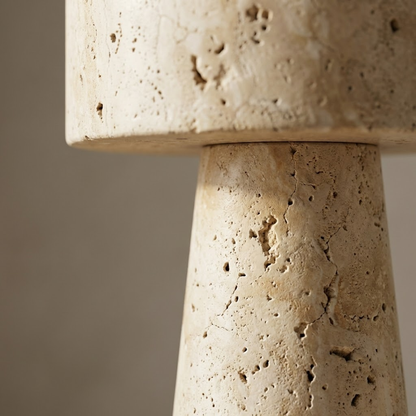 Palermo All-Travertine Cylinder Table Lamp
