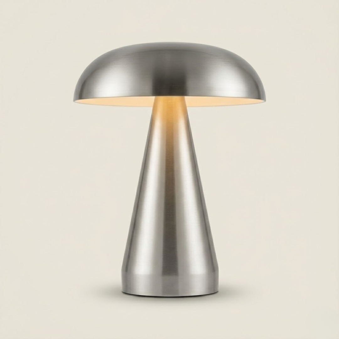 Portofino Cordless Gold Mushroom Table Lamp