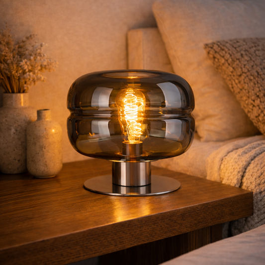 Reykjavik Nordic Glass Sculpture Bedside Lamp