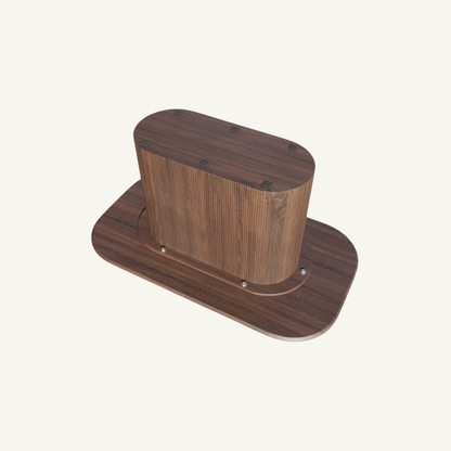 Riviera Fluted Wood Dining Table in Deep Walnut Color