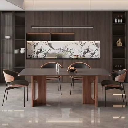 Rouen American Mid-Century Solid Wood Dining Table