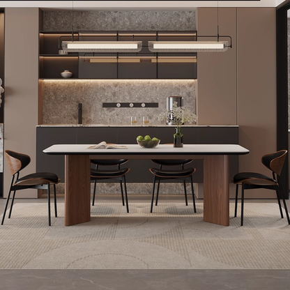 Rouen American Mid-Century Solid Wood Dining Table White