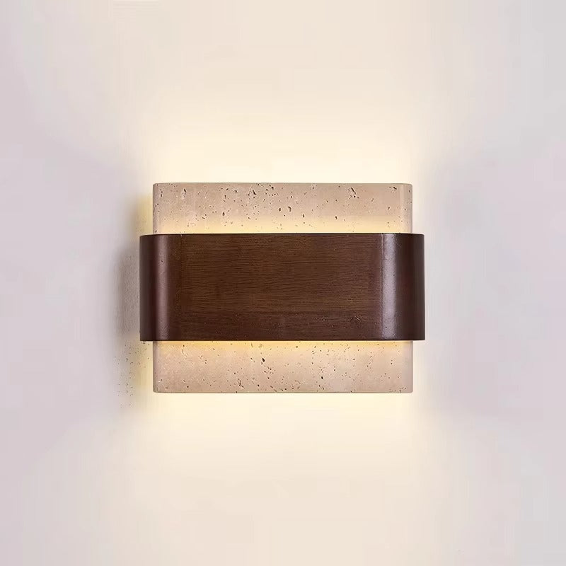 Ruvo Marble & Solid Wood Wall Lamp