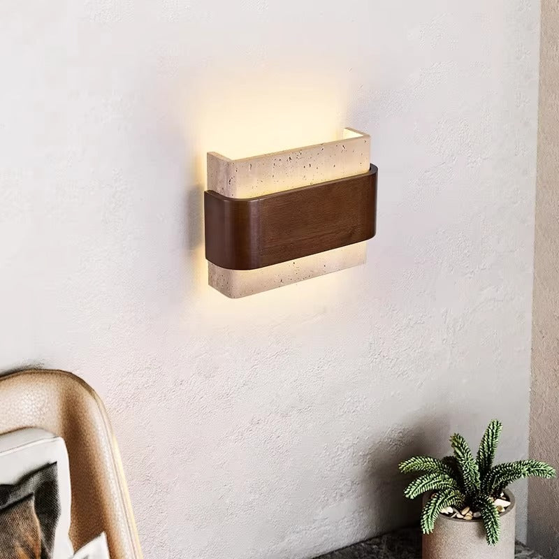 Ruvo Marble & Solid Wood Wall Lamp
