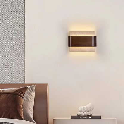 Ruvo Marble & Solid Wood Wall Lamp