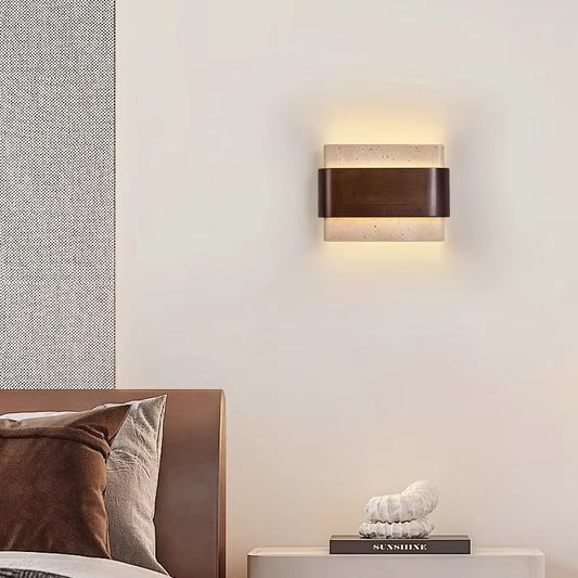 Ruvo Marble & Solid Wood Wall Lamp
