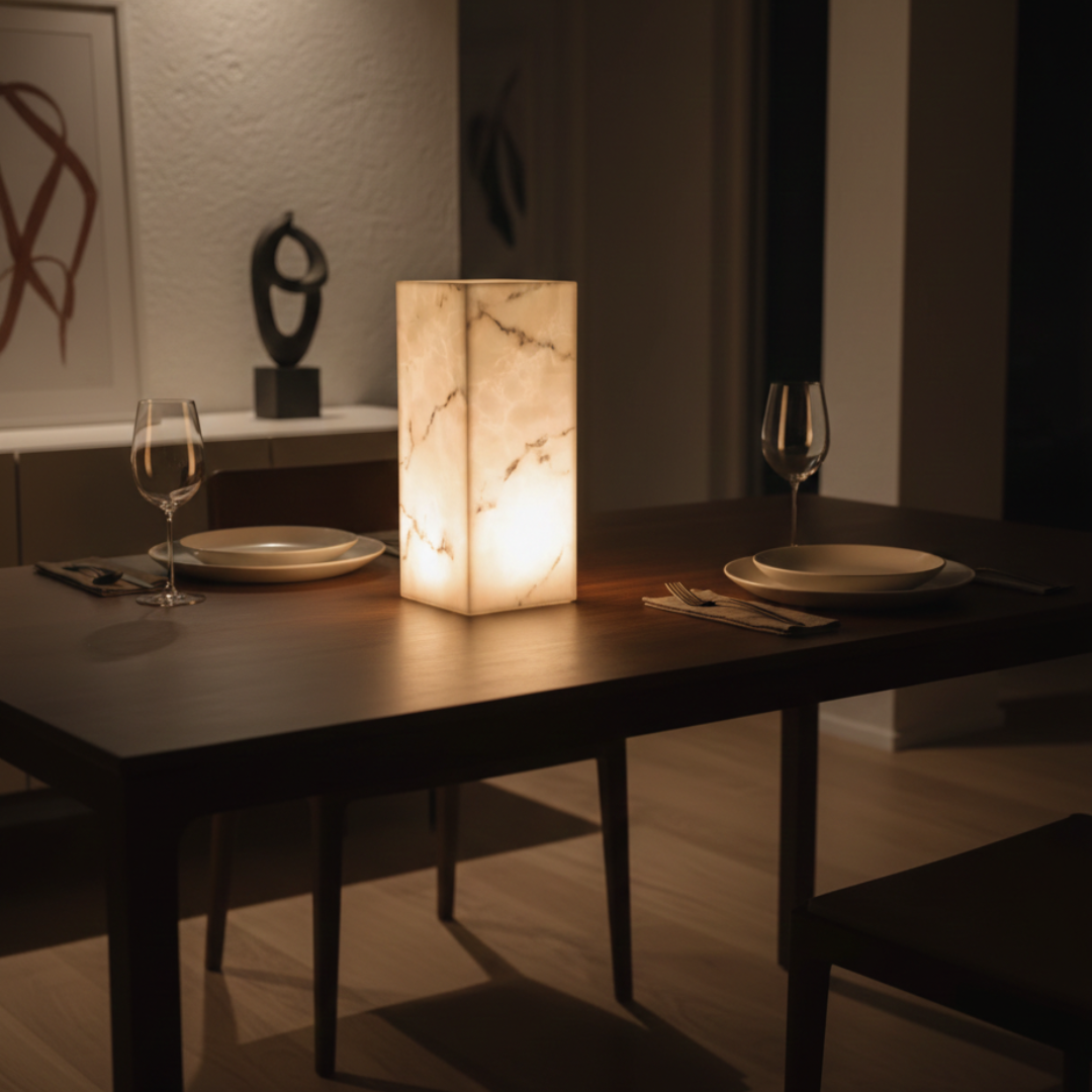 Siena Alabaster Ambient Pillar Lamp