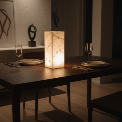 Siena Alabaster Ambient Pillar Lamp