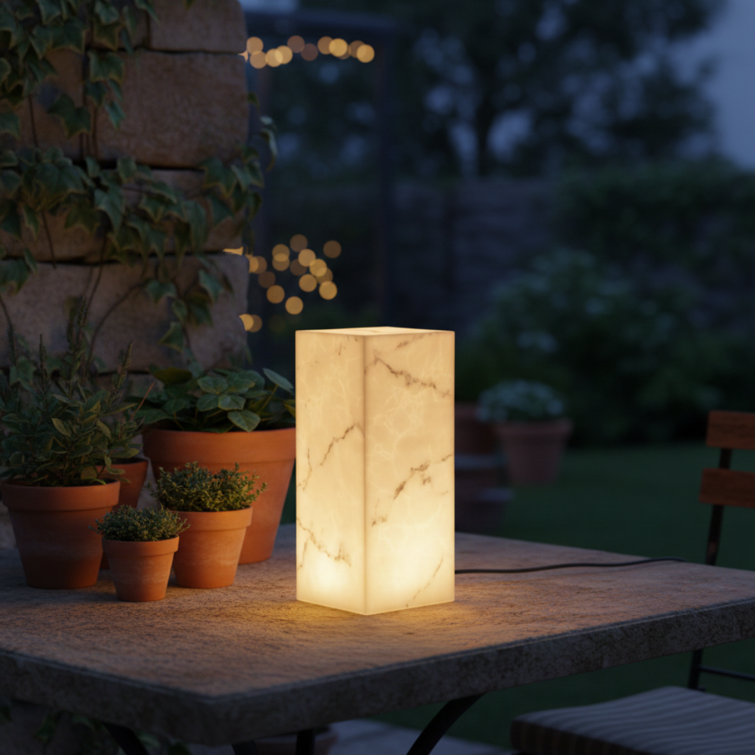 Siena Alabaster Ambient Pillar Lamp