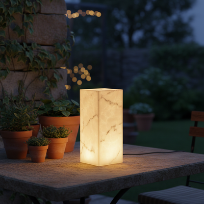 Siena Alabaster Ambient Pillar Lamp