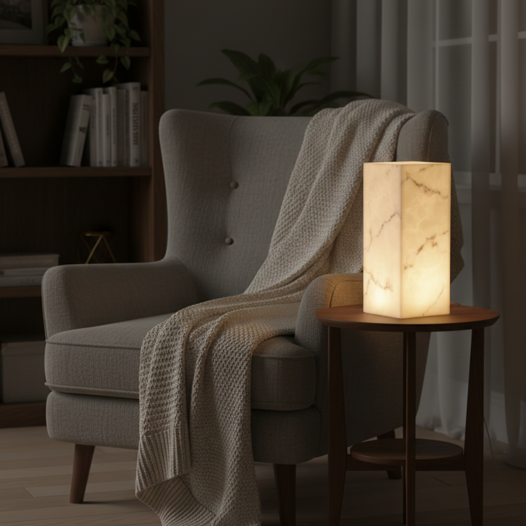 Siena Alabaster Ambient Pillar Lamp