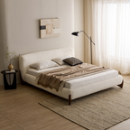 Siena Nordic Teddy Velvet Upholstered Bed with Wood Frame