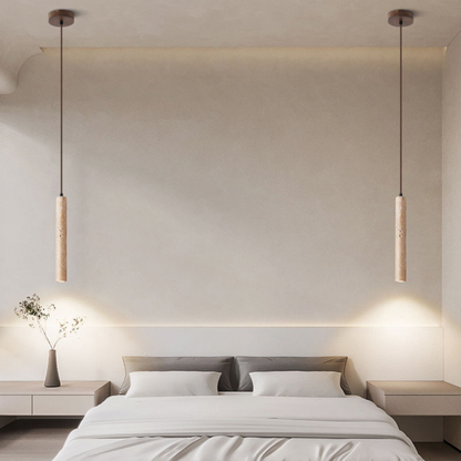 Siena Travertine Pendant Light Long