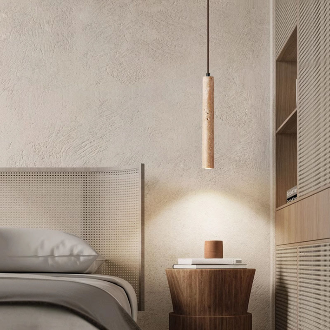 Siena Travertine Pendant Light Long