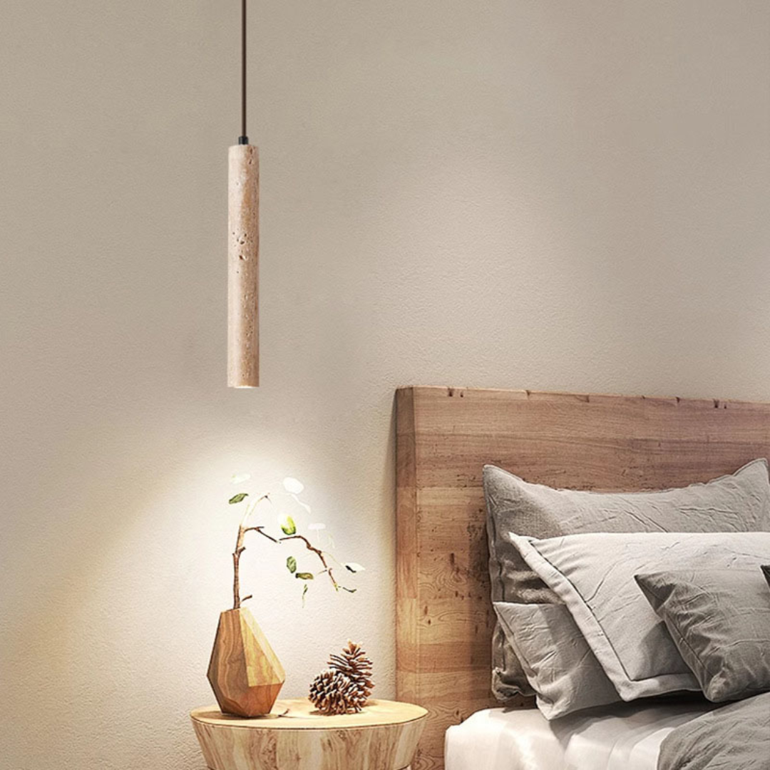 Siena Travertine Pendant Light Long