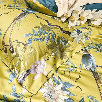 Tranquility Yellow Duvet Cover Set (Long-staple Sateen Cotton)