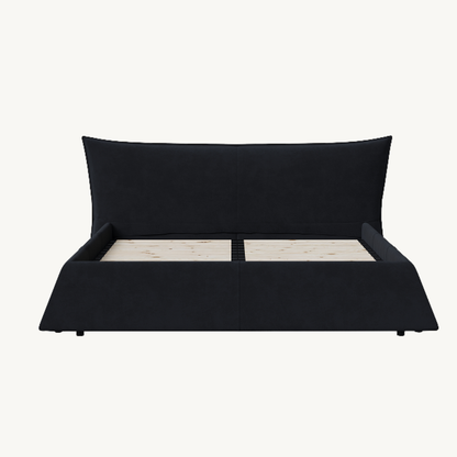 Helsinki Modern Convertible Queen Platform Bed with Velvet Headboard