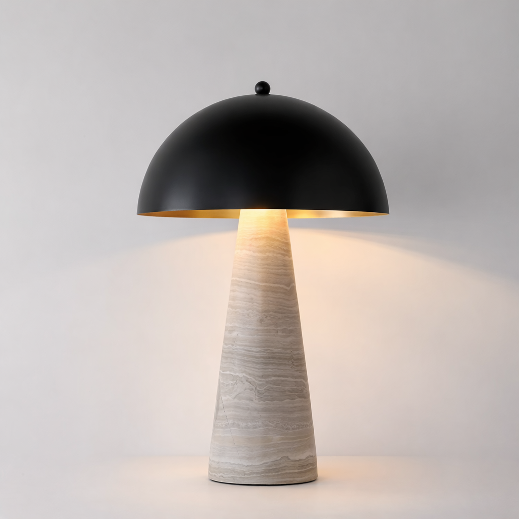 Stockholm Nordic Marble & Steel Touch Table Lamp