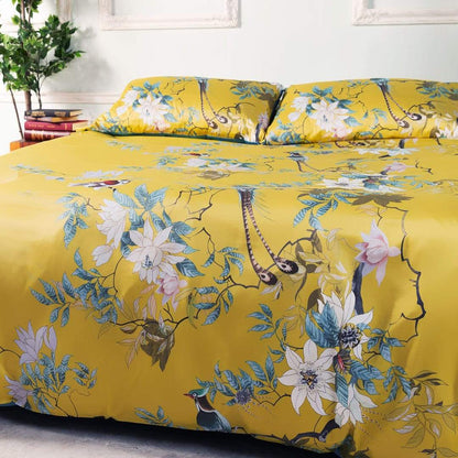 Tranquility Yellow Duvet Cover Set (Long-staple Sateen Cotton)