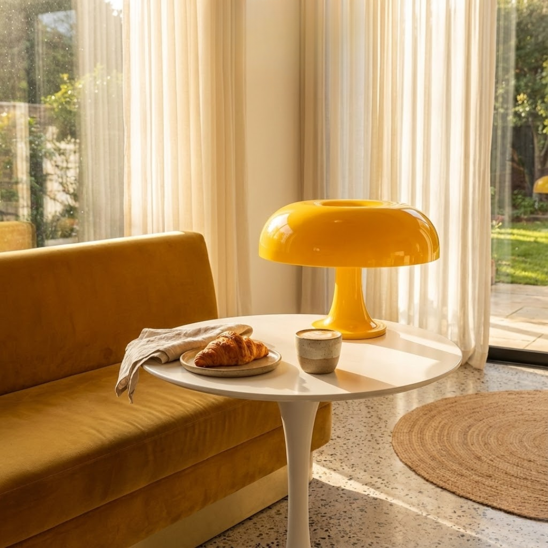 Tangerine Touch-Control Mushroom Table Lamp