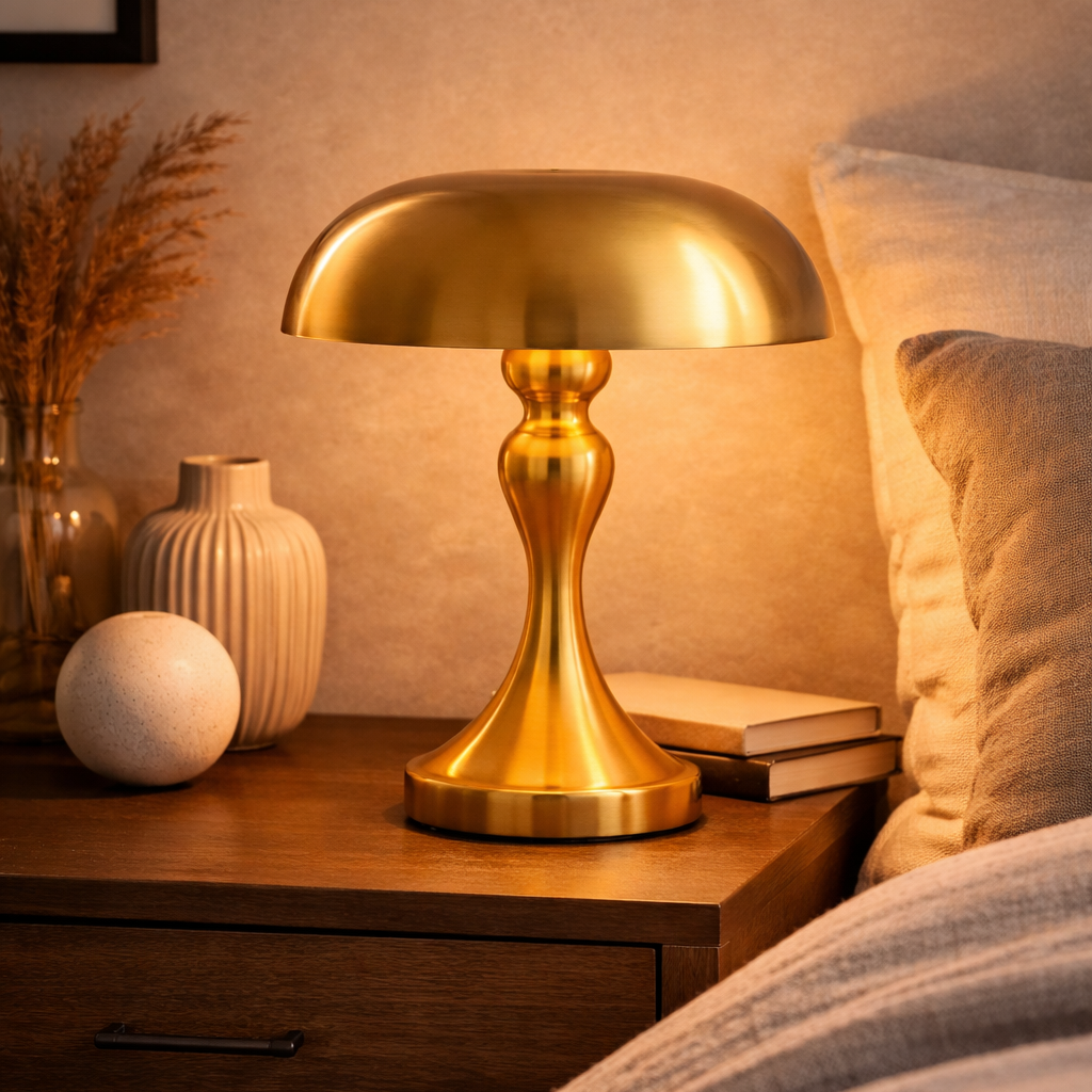 Tokyo Cordless Rechargeable Mushroom Lamp with Touch Dimming