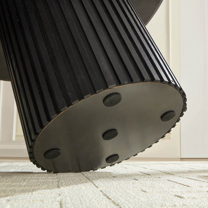 Torino Mid-Century Round Dining Table in Black