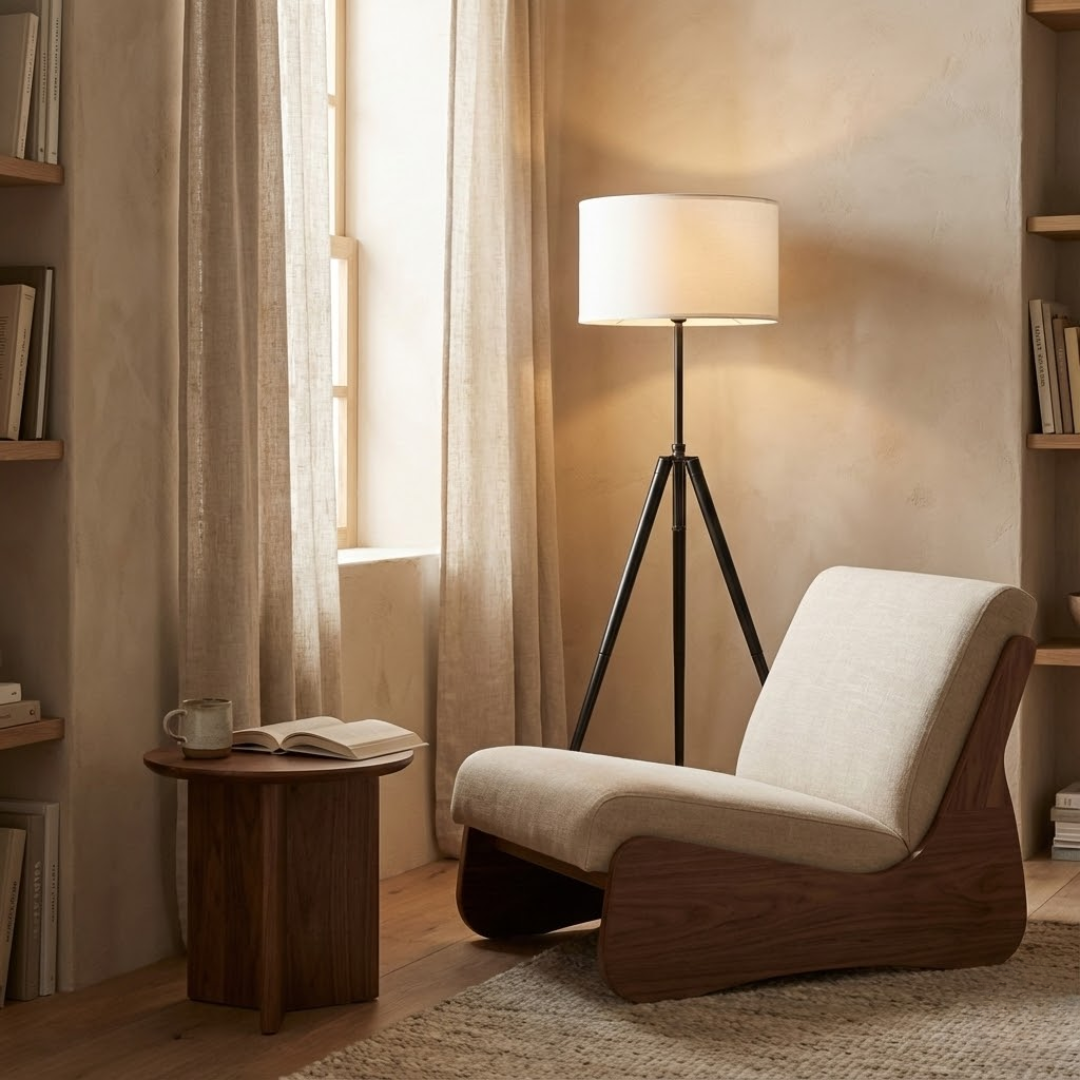 Tribeca Adjustable Chrome Tripod Floor Lamp