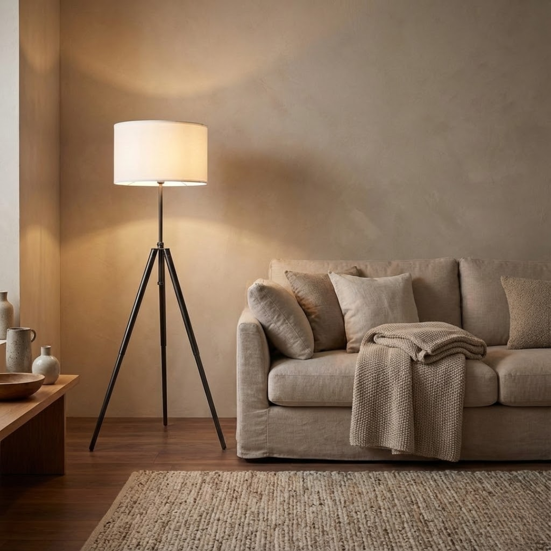 Tribeca Adjustable Chrome Tripod Floor Lamp