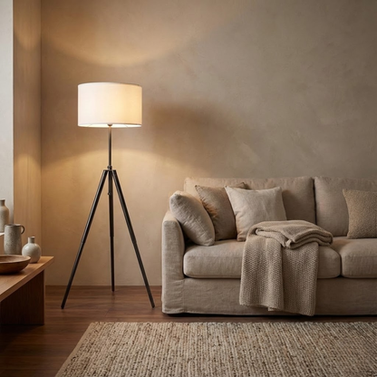 Tribeca Adjustable Chrome Tripod Floor Lamp