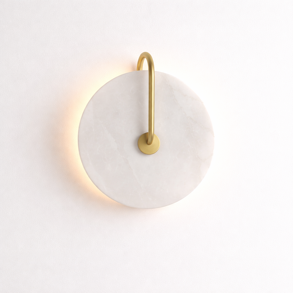 Uppsala Nordic Marble Circular Wall Sconce