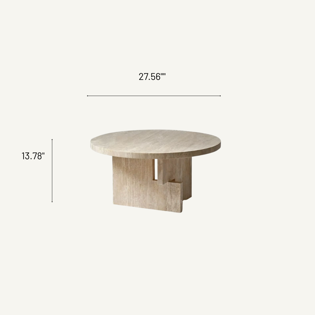 Valencia Modern Travertine Round Dining Table
