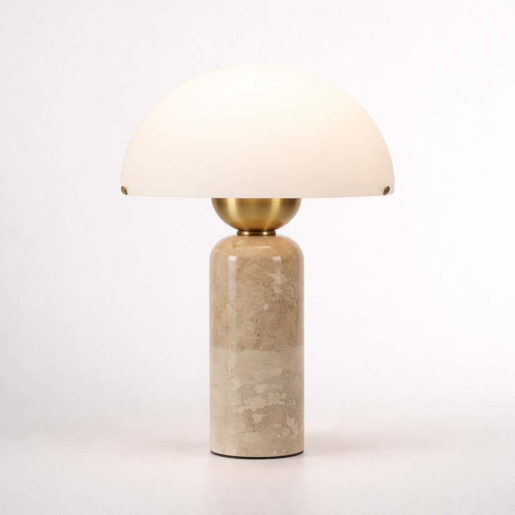 Vicenza Postmodern Luxury Marble & Glass Table Lamp