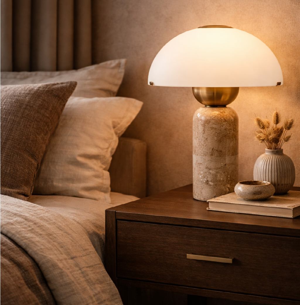 Vicenza Postmodern Luxury Marble & Glass Table Lamp