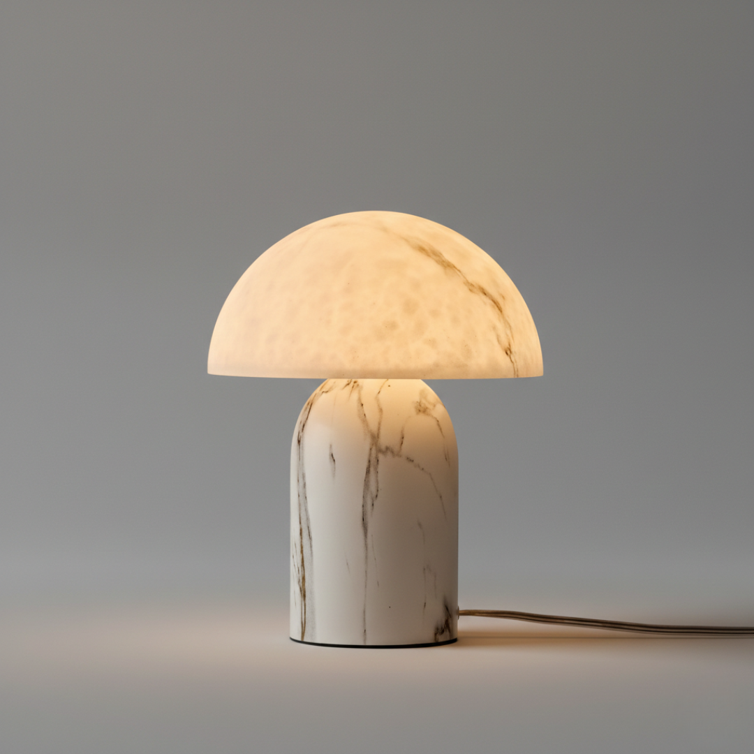 Wabi-Sabi Marble Mushroom Floor Lamp