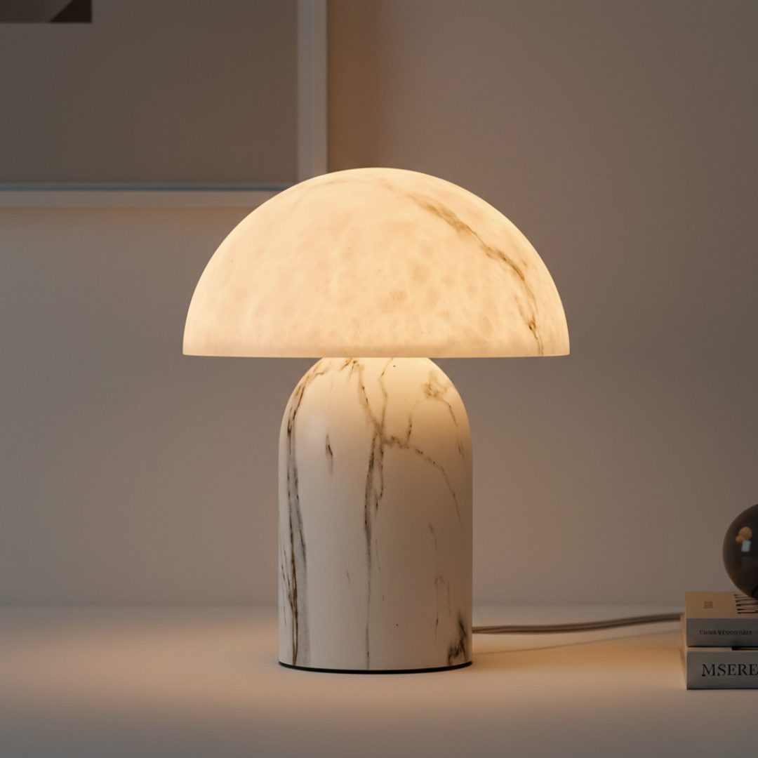 Wabi-Sabi Marble Mushroom Floor Lamp