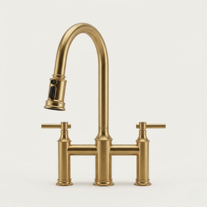 Westminster Brushed Gold Bridge Kitchen Faucet